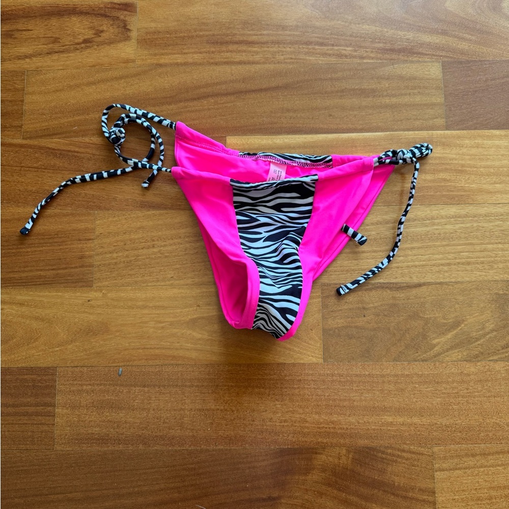 Pink Zebra Print Bikini Bottom